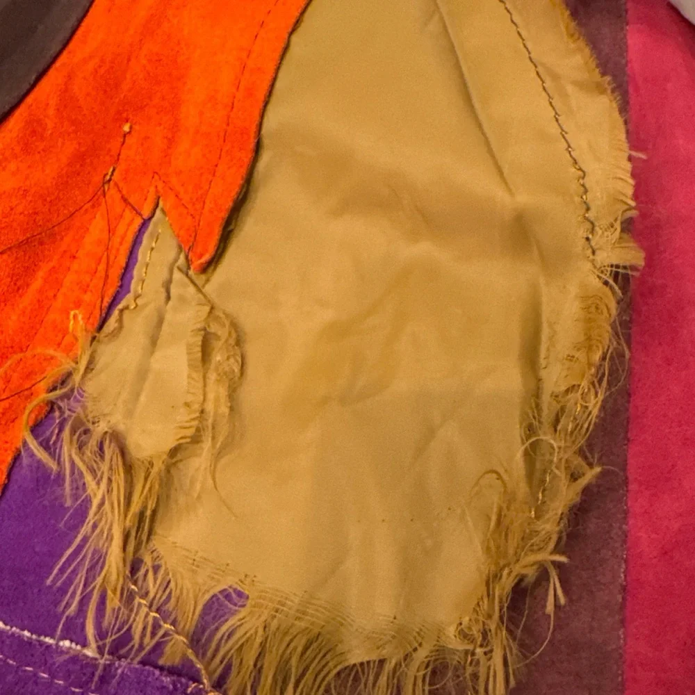 Vintage 1960s Gassy Jack patchwork suede jacket. Gastown mercantile rainbow mod - Picture 6 of 9